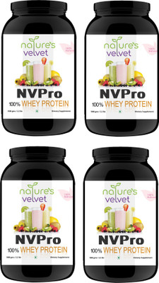 

Natures Velvet Lifecare NVPRO, 100% Whey Protein, 1000gms, Natural and Vegetarian - Pack of 4 Whey Protein(4 kg, unflavour)