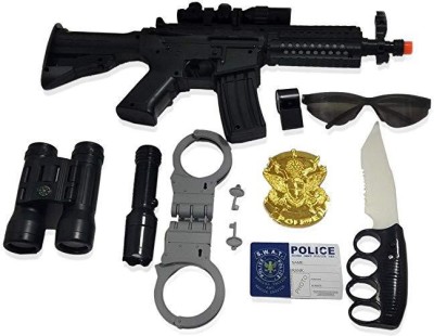 

jojoss Play Police Toy Gun Set With Plastic Briefcase with Handcuffs for 5+ Kids