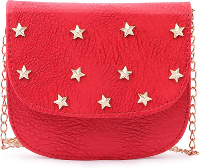

GLORIST Women Casual Red Leatherette Sling Bag