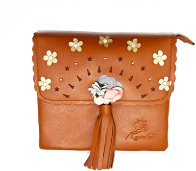 

Lavs Women Casual Brown PU Sling Bag