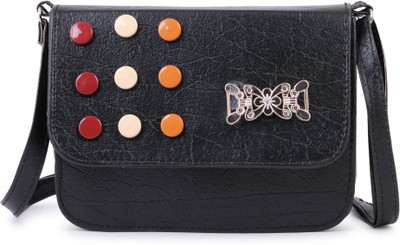 

GLORIST Women Casual Black Leatherette Sling Bag