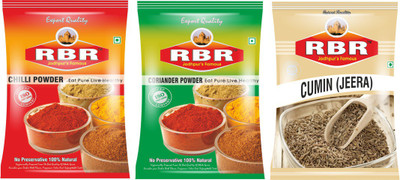 

RBR Premium Mix Spices-Chilli(Mirchi), Coriander(Dhaniya) 100g Each, (300g)(3 x 100 g)