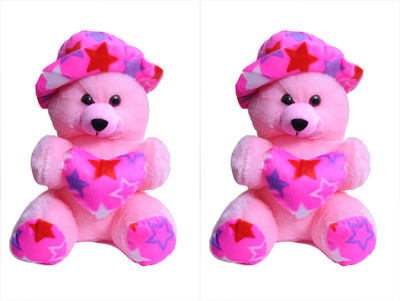 

Hm Couple Teddy Bear Soft Stuffed Toys - 11 inch(Pink)