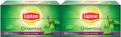 

Lipton Tulsi Natura (Pack of 2 =25*2=50 Tea Bags) Tulsi Green Tea Bags(25 Bags, Box)