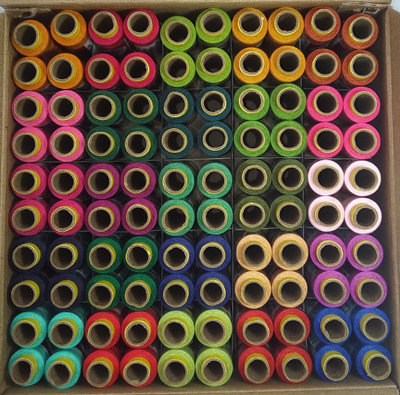 jay shubham threads 100 tubes (25 shades each 4 in no) Set-2 Thread(130 Pack of100)