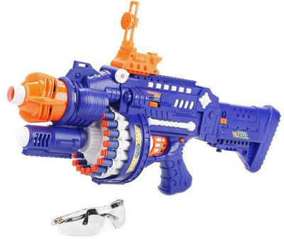 

Toy Arena Round Fire Rechargeable Blaze Storm Super Blaster Gun sb250 blaster with soft shells 40 Bullet Safety Spy Googles Included(Multicolor)