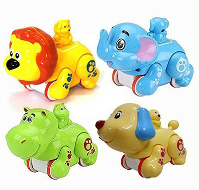 

mag creation Colourful Press and Go Friction Animal Toys (Pack of 2)-Best for Return Gifts(Multicolor)