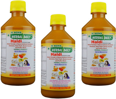 

M SONS Herbal daily Haldi Pack 2 Purifies Blood, Relieves Arthritis 400mlÃ3(1.2 kg)