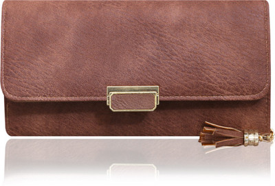 

Bee fashionable Women Brown Artificial Leather Wrist Wallet(4 Card Slots)