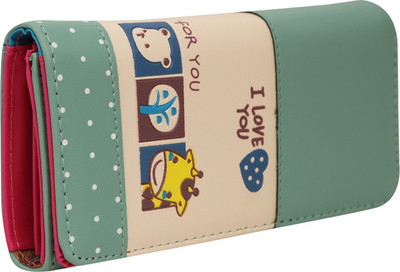 

Quickk Women Casual Green Artificial Leather Wallet(5 Card Slots), Light green