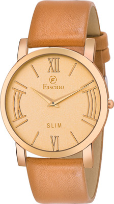 

fascino Analog Round Copper Dial Slim Watch with Leather Belt FCW 1296-CP Watch - For Men