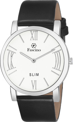 

fascino Analog Round White Dial Slim Watch with Leather Belt FCW 1269-SL Watch - For Men