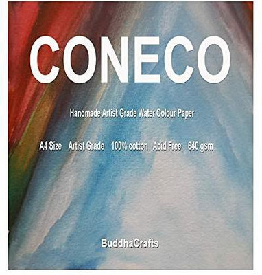 

Buddha Crafts CONECO A4 Artist Grade Water Colour Paper,100% Cotton, 640 GSM, Neutral