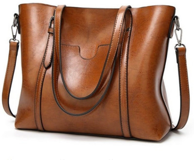 

Carry Elegance PU Large Shoulder/ Hanbag Waterproof Shoulder Bag(Brown, 11 L)
