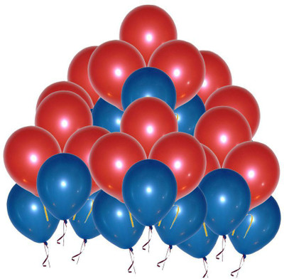

BABY & SONS Solid Red & Blue (Spiderman / Superman Theme) Balloon(Red, Blue, Pack of 60)