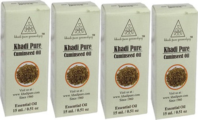

Khadi Pure Herbal Cuminseed Essential Oil Pack Of 4 Pcs-15ml Each(60 ml)