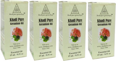 

Khadi Pure Herbal Geranium Essential Oil Pack Of 4 Pcs-15ml Each(60 ml)