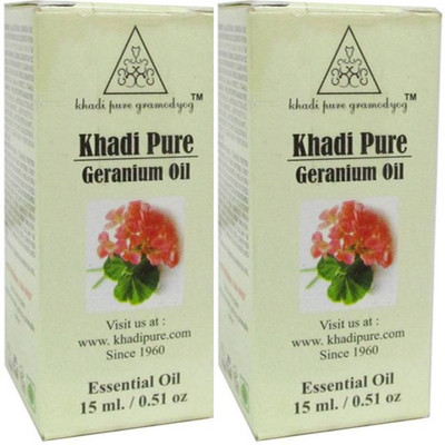 

Khadi Pure Herbal Geranium Essential Oil Pack Of 2 Pcs-15ml Each(30 ml)