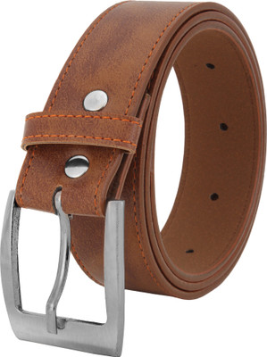

san fashion world Men Formal Brown Synthetic Belt, Tan