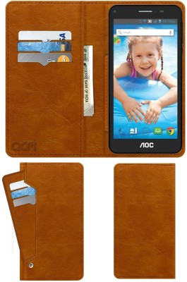 ACM Flip Cover for Aoc M601(Gold, Cases with Holder, Pack of: 1)