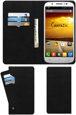 ACM Flip Cover for Micromax Superfone Canvas Xl A119(Black, Cases with Holder, Pack of: 1)