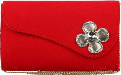 

The Indian Handicraft Store Party Red Clutch