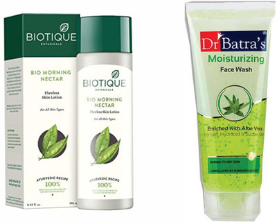 

Biotique Bio Morning Nectar Flawless Skin Moisturizer Lotion-120ml & Dr. Batra's Moisturizing Face Wash-100g(Set of 2)