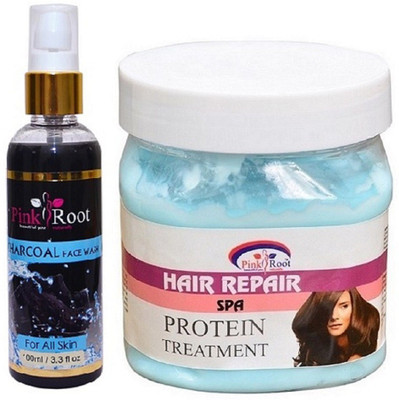 

Pink Root Charcoal Face Wash 100ml WITH Hair Spa Cream 500ml(Set of 2)