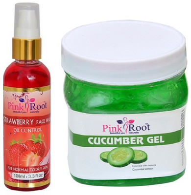 

Pink Root Strawberry Face Wash 100ml WITH Cucumber Gel 500ml(Set of 2)