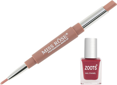 

Miss Rose 2in1 Lipstic & Lipliner Perfect Nude (Spanish Pink) With Zoots Plus Nail Paint(Set of 2)