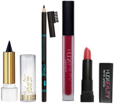 

iba halal care GIRLS PACK WITH PURE NATURAL EYE KAJAL WITH WATERPROOF EYE BROW PENCIL & LONG LASTING MATTE LIPSTICK WITH LIQUID MATTE LIPSTICK PACK(Set of 4)