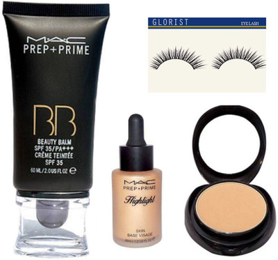 

glorist eyelash and Prep+Prime BB Beauty Balm Foundation,Compact, Prep+Prime Highlight(Set of 4)
