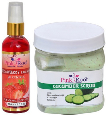 

Pink Root Strawberry Face Wash 100ml WITH Cucumber Scrub 500ml(Set of 2)