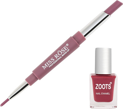 

Miss Rose 2in1 Lipstic & Lipliner Perfect Mauve(Sweet Girl) With Zoots Plus Nail Paint(Set of 2)