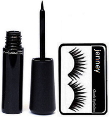 

jenney eyelashes with mac waterproof eyeliner(Set of 2)