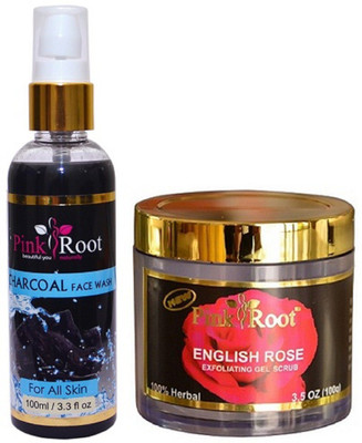 

Pink Root Charcoal Face Wash 100ml WITH English Rose Scrub 100gm(Set of 2)