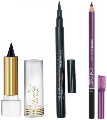 

iba halal care GIRLS EYE MAKE UP NATURAL PURE EYE KAJAL WITH WATERPROOF EYE LINER WITH EYE BROW PENCIL PACK (Set of 3)(Set of 3)
