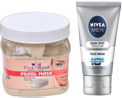 

Pink Root Pearl Mask 500ml WITH Nivea Men Dark Spot Reduction Face Wash(Set of 2)