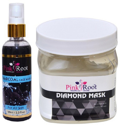 

Pink Root Charcoal Face Wash 100ml WITH Diamond Mask 500ml(Set of 2)