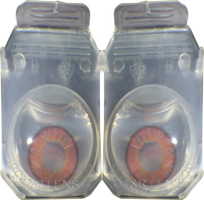 

iCONIC EYE red chili monthly contact lens 1 pair with case solution Monthly Contact Lens(0.0, red chili, Pack of 2)