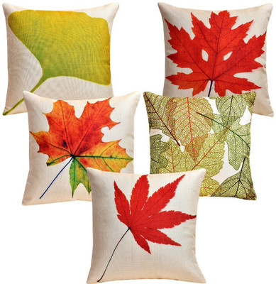 AEROHAVEN Jute Cushions Cover(40*40, Pack of 5, Multicolor)