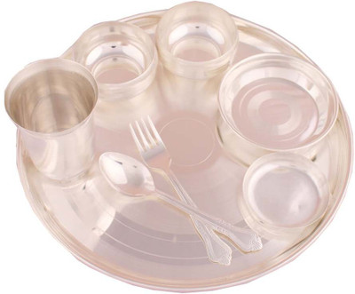 

Raj Laxmi Pack of 8 Dinner Set(Silver Plated)