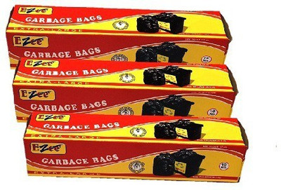 

Ezee Garbage Bag Extra Large 30 Inches X 50 Inches ( 30 Pieces ) Plastic Dustbin(Black, Pack of 3)