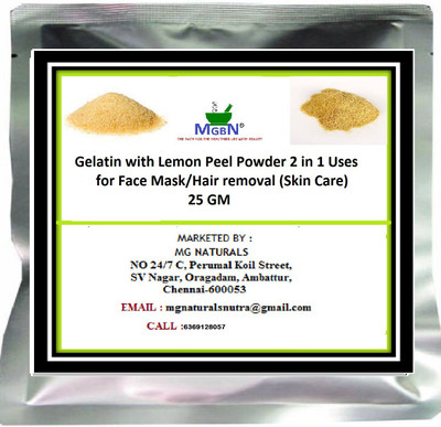 

MGBN Gelatin with Lemon Peel Powder (2 in 1 Uses) for Face Mask/Hair removal (Skin Care) 25 GM(25 g)