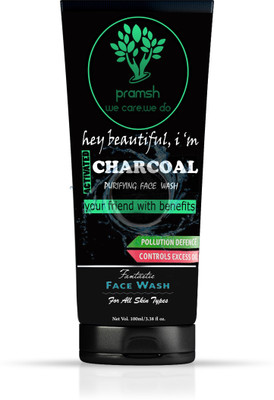 

PRAMSH Activated Charcoal Face Wash 100gm (Medical Grade)-For Anti Acne Blackhead Removal Instant Glow Face Wash(100 g)