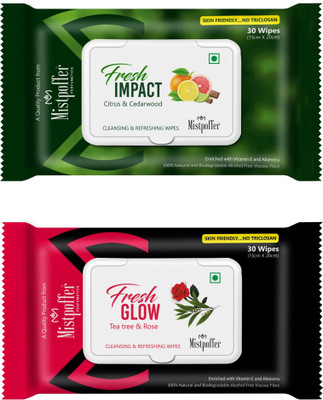 

Mistpoffer Fresh Impact, Fresh Glow Wet Wipes(Pack of 60)
