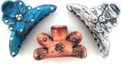 

Fashionable SET OF 3 DIFFERENT MEDIUM SIZE HAIR CLUTCHER Hair Claw(Multicolor)