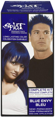 

SPLAT Rebellious Semi Permanent Fantasy Complete Hair Color Kit in Blue Envy Hair Color(Blue Envy)