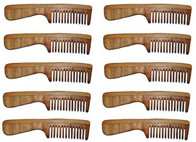 

PELO Hygienic And Pure Neem Wood Comb For Damaged Hairs, Set Of 10 Neem Wood Comb For Men And Boys, Comb For Every Type Of Hair, Pack Of 1