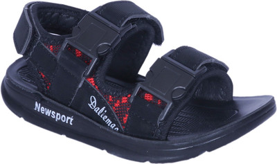 

FEETWELL Boys Velcro Sports Sandals(Black, Red